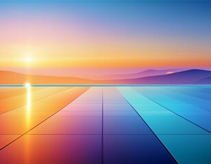 Background with a glass theme of sunrise over the sea