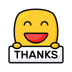 Grab this carefully crafted icon of thanks emoji, ready for premium use