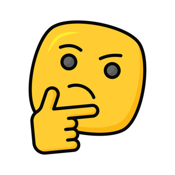 recommend clip art: Well designed thinking emoji icon design, ready to use premium vector