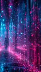 Dynamic background with vibrant bokeh lights and dots, creating a colorful and captivating scene