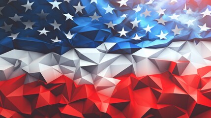 Red white and blue, stars and stripes background abstract