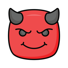 Scary devil with horns, customizable emoji icon in trendy style