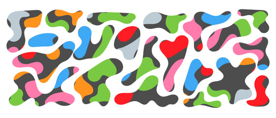 Freeform blob shapes. Abstracts amoeba shapes, freeform organic elements.