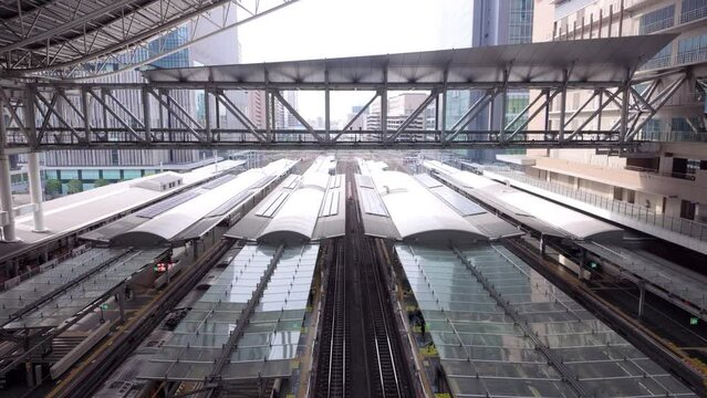 Timelapse video of railway station in Osaka, Japan