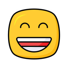 Enthusiastic emoji icon, happy face vector design