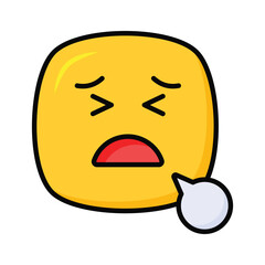 Unique and premium vector of tired emoji, editable icon
