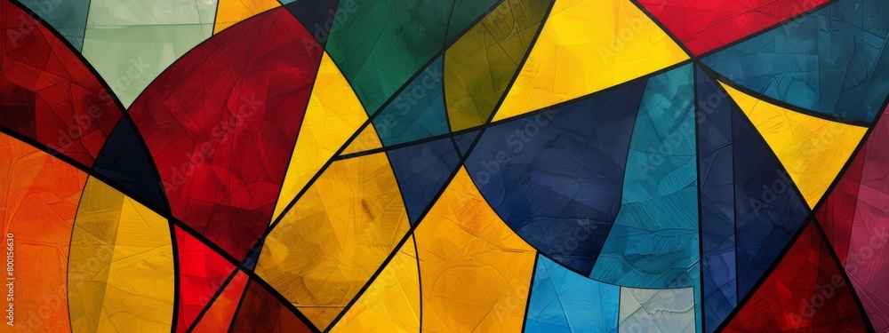 Poster colorful geometric pattern background with triangles and squares in vintage style