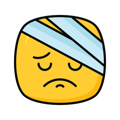 An amazing icon of pain emoji, injured, sad, expressions vector