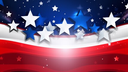 Obraz premium Red white and blue, stars and stripes background abstract
