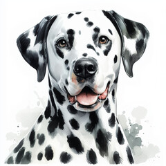 흰 배경, 달마시안 (White background, Dalmatian dog)