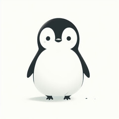 흰 배경, 귀여운 펭귄그림 (White background, cute penguin illustration)