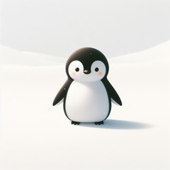 흰 배경, 귀여운 펭귄그림 (White background, cute penguin illustration)