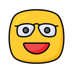 Nerd emoji icon design, ready for premium use vector