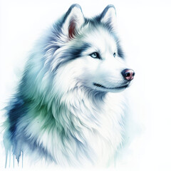 흰 배경, 허스키 (White background, husky)