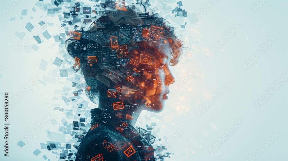 Poster the intersection of human-centric document management and technology represented through a creative 