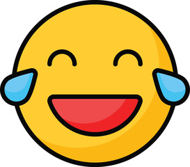 An edible icon of laughing emoji, easy to use and download