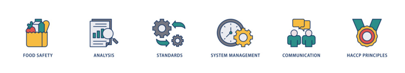 ISO 22000 icons set collection illustration of quality, management, standard, assurance, business, certification and service icon live stroke and easy to edit 
