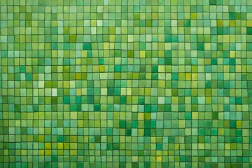 Abstract geometric colors square. Green tiles art wall background. Generative AI.