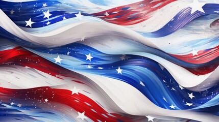 Red white and blue, stars and stripes background abstract