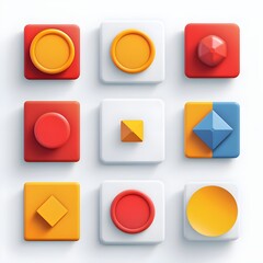 buttons for web on white background Generative Ai