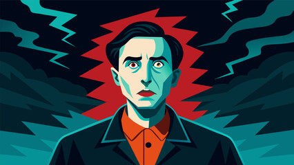 A thriller novel starring a protagonist with bipolar disorder who uses their heightened energy during manic episodes to uncover a deep conspiracy.. Vector illustration