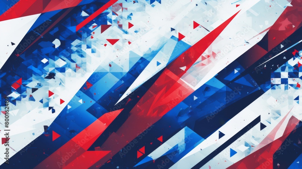 Poster Red white and blue, stars and stripes background abstract