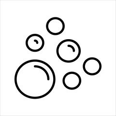 Bubbles line icon. Soap foam, fizzy drink, oxygen bubble, effervescent effect line icon, editable stroke isolated on white, linear vector outline illustration, symbol logo design style