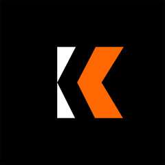 Simple modern letter K logo design with arrow sign.