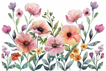 Watercolor peony clipart with delicate petals and vibrant hues. ai generated