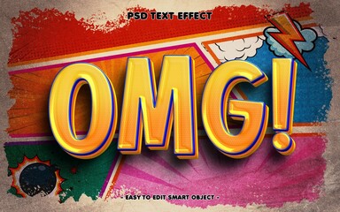 Omg comic style editable text effect - obrazy, fototapety, plakaty