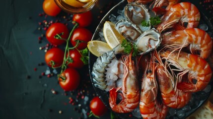 Seafood. Healthy diet eating concept.