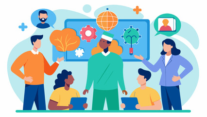 A training module on neurodiversity is offered as part of ongoing professional development for medical staff emphasizing the importance of continuous. Vector illustration