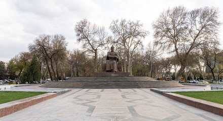Amir Temur Monument in Samarkand, Uzbekistan, Central Asia - Bronze statue of the famous conqueror...