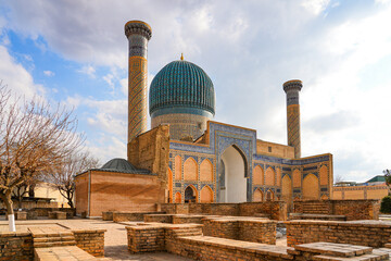 Gur-e-Amir or Amir Temur (Tamerlane) Mausoleum in Samarkand, Uzbekistan - Under this blue cupola...
