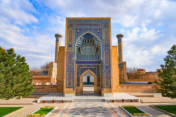 Gur-e-Amir aka Amir Temur (Tamerlane) Mausoleum in Samarkand, Uzbekistan - Under this blue cupola...