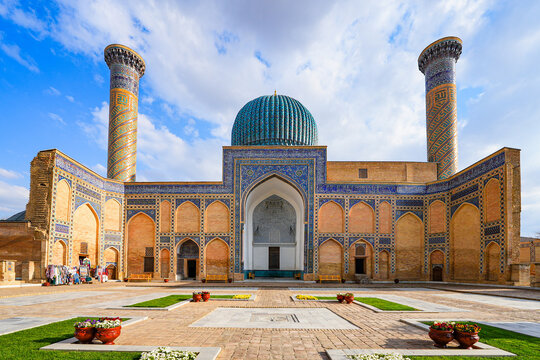 Gur-e-Amir or Amir Temur (Tamerlane) Mausoleum in Samarkand, Uzbekistan - Under this blue cupola lies the tomb of the founder of the Timurid Empire