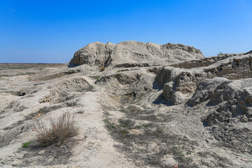 Ruins of the ancient Sogdian capital of Varakhsha, founded in the 1st century BCE in the Bukhara Oasis in the Kyzylkum Desert, Uzbekistan, Central Asia