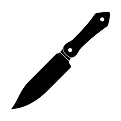 Knife icon. Black silhouette. Chef kitchen knife. Utensils for cooking. Kitchenware vector illustration