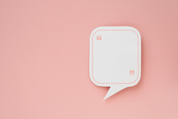 Conceptual image about communication and social media, customer feedback, real blank white speech...