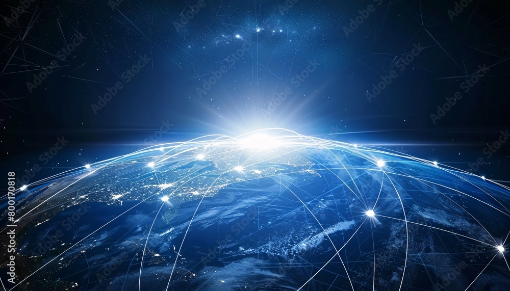 Poster communication technology with global internet network connected in europe. telecommunication and dat
