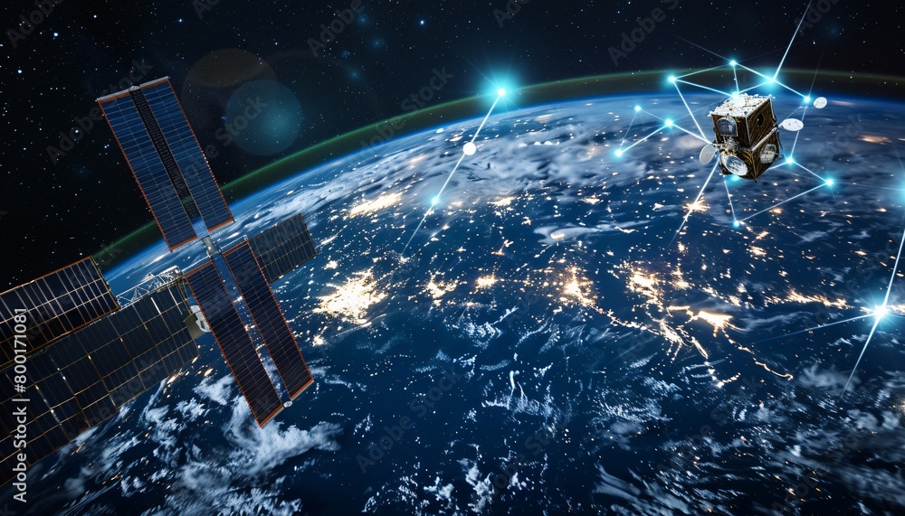 Poster communication technology with global internet network connected in europe. telecommunication and dat