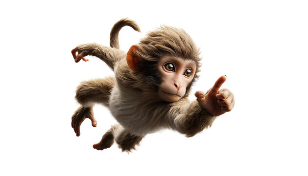 Cute monkey isolated on white background.