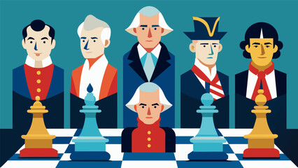 With each move players pay homage to the iconic figures of the Revolutionary War from founding fathers to lesserknown heroes immortalized in the. Vector illustration