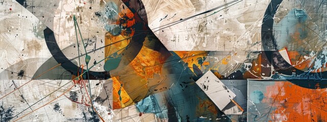 Abstract Painting: A Burst of Color and Shapes