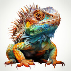 Obraz premium Watercolor Horned Lizard Illustration, Generative Ai