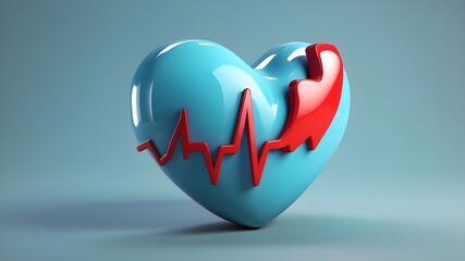 3D render. Icon for Medical Heart Rate. Physician or Cardio