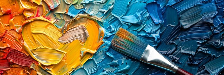 Vibrant heart painting with colorful rainbow brushstrokes for a creative and artistic expression