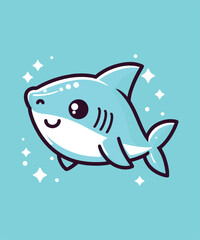 Shark Cartoon Vector Illustration 