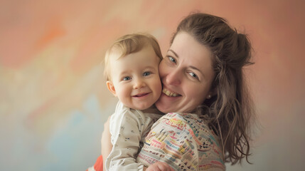 Obraz premium Happy Mom with baby&nbsp;