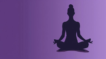 Meditative Lotus: Serenity in Purple Silhouette  - Mockup